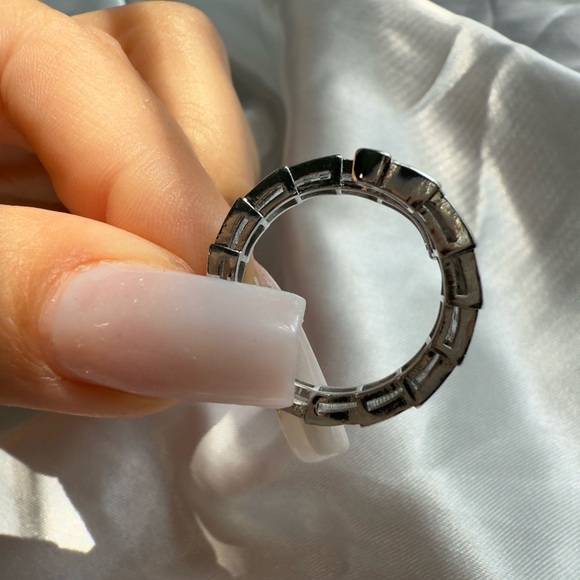 Adjustable Serpenti lux silver zircon ring - Picture 7 of 13